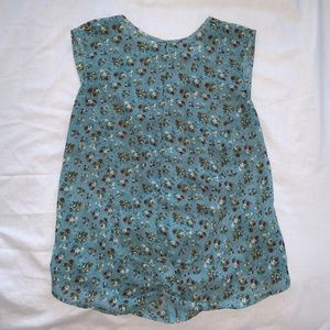 Suzy Shier Y2K Teal Floral Sleeveless Blouse